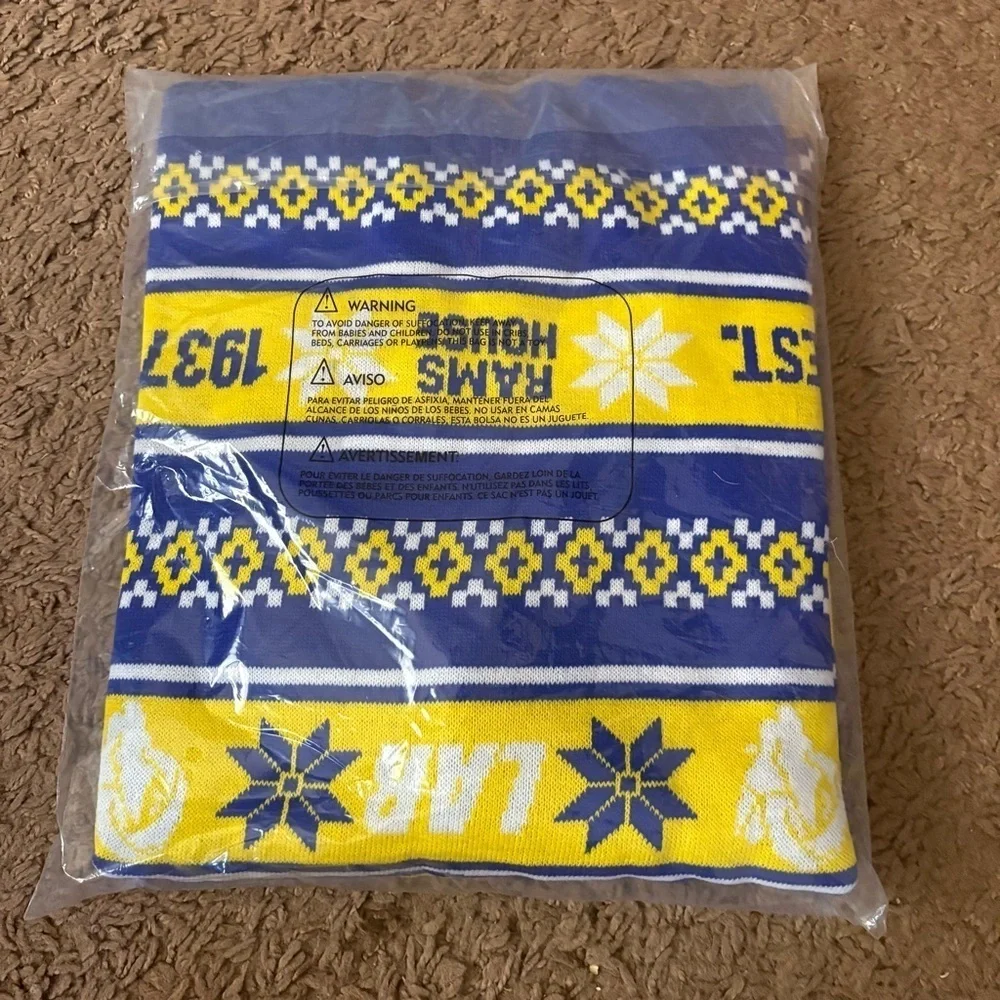 Los Angeles Rams Ugly Christmas Sweater NEW XL Blue Yellow FOCO NFL Football